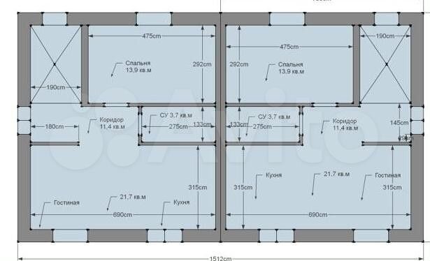 Таунхаус 103 м² на участке 2,5 сот.