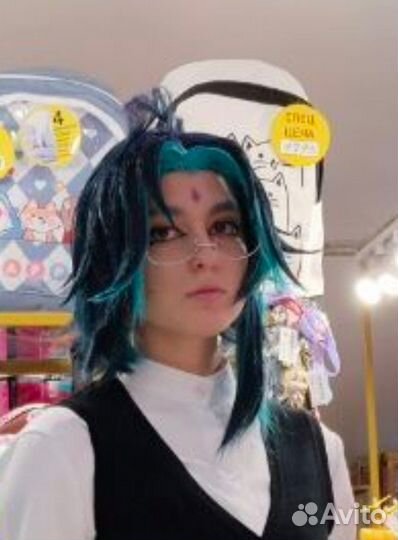 Парик Сяо геншин импакт косплей