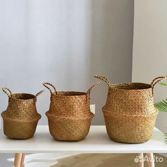 Кашпо для цветов плетеное