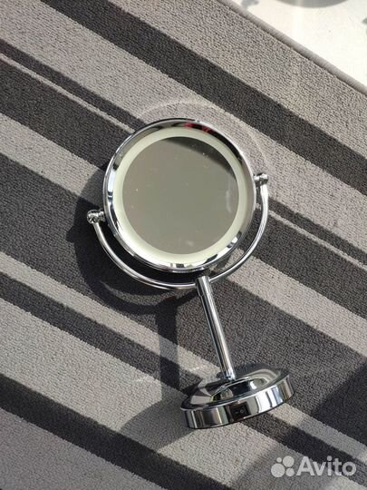 Зеркало с подсветкой круглое настольное двухсторон