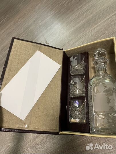 Набор подарочный хрустальный штоф и 3 стопки
