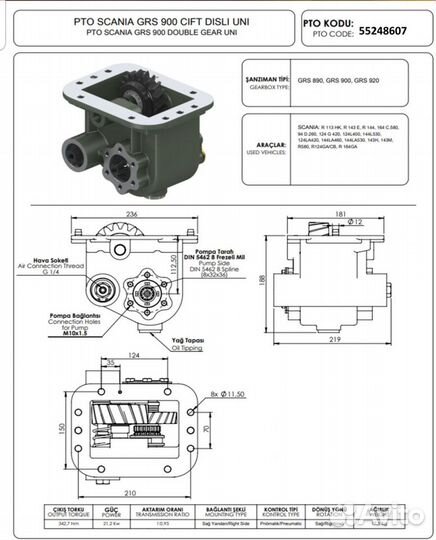 Коробка отбора мощности scania grs 900