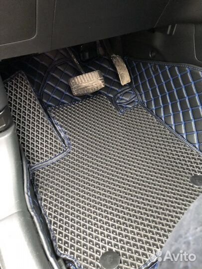 Автомобильные коврики из экокожи 3d