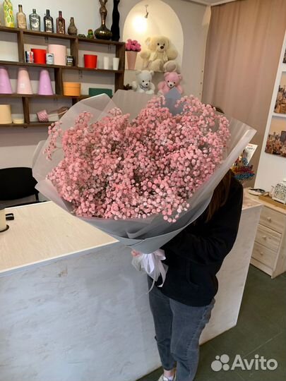 Букет из розовой гипсофилы 15 веток с доставкой