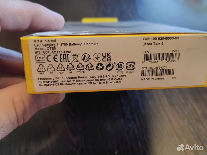 Bluetooth гарнитура jabra talk5