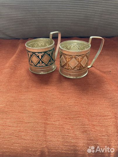 Подстаканики со стаканами СССР