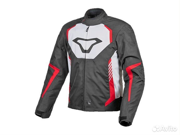 Мотокуртка macna tazar ткань черно-бело-красная