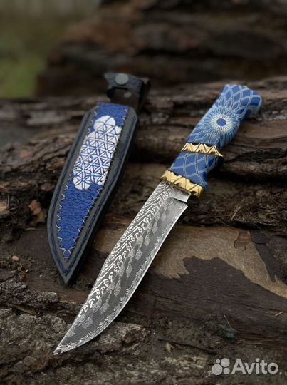 Нож оксидированый дамаск