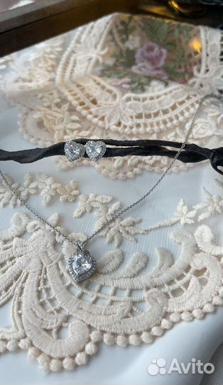 Серебряный кулон / серьги