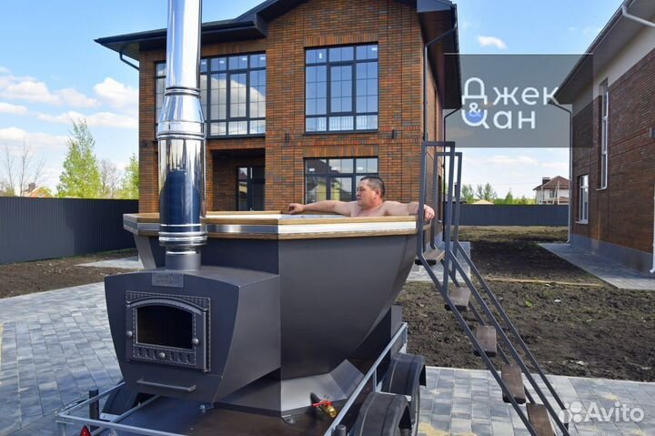 Банный чан на прицепе для бизнеса