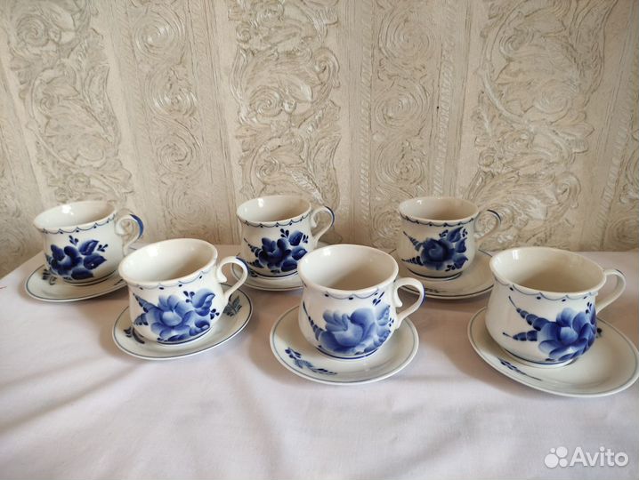 Набор для кофе Гжель 30 предметов