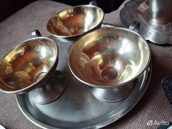 Рюмки чашки солонки Мельхиор