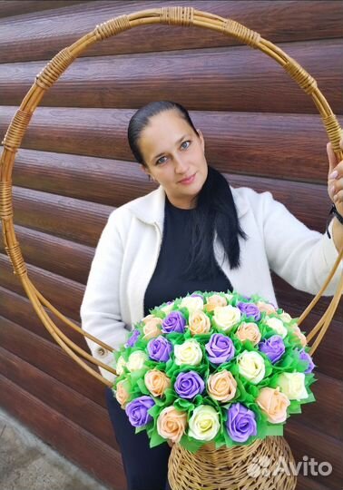 Букет из мыльных роз