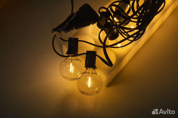 Ретро гирлянда, светодиодная, уличная (7 метров)