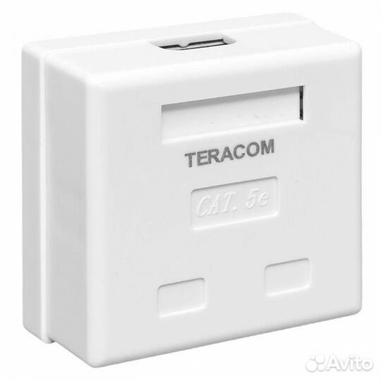 Розетка настенная teracom кат.5E неэкранированная 2 порта RJ-45 Dual IDC бел. EKF TRC-wbox-2RJ45-5eu