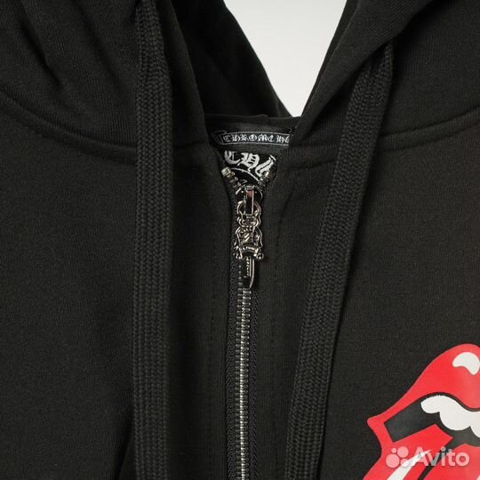 Зип худи Chrome Hearts черное оверсайз