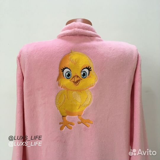 Плюшевый халат с именной вышивкой на заказ