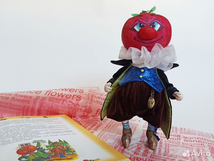 Текстильная интерьерная кукла Синьор Помидор
