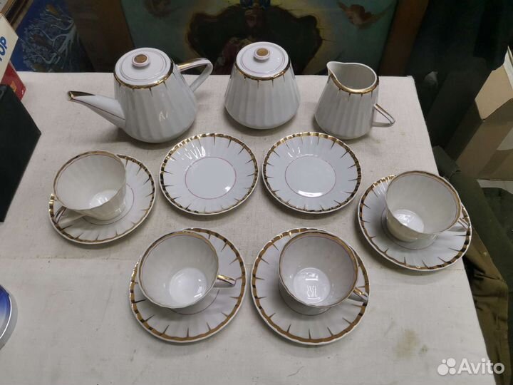 Сервиз чайный Золотой дождь Вербилки СССР (Ч)