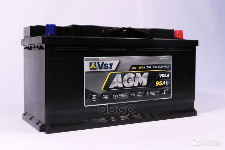 Аккумулятор AGM 12 V, 95 А/ч, 850А, обратная по