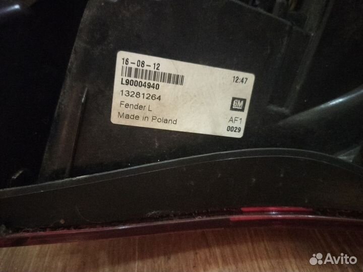 Фонарь задний левый opel астра j хэтчбек 2012