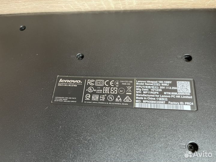 Ноутбук Lenovo ideapad 100-15IBY