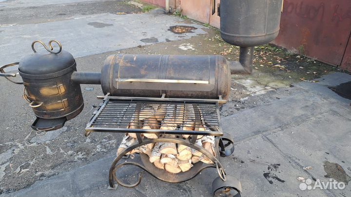 Мангал + коптильня + печь под казан