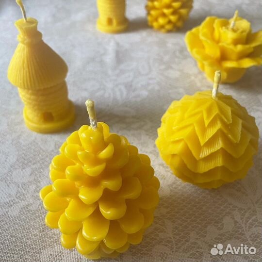 Свечи из пчелиного воска ручной работы