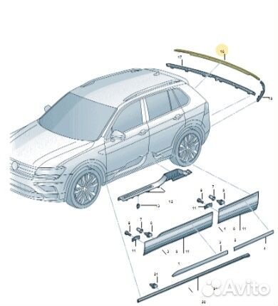 Молдинг заднего бампер Volkswagen Tiguan 2 dbgc