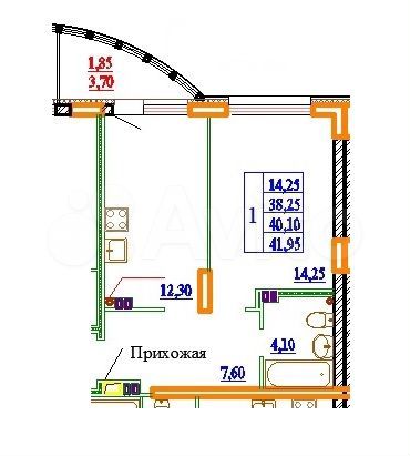 1-к. квартира, 41,6 м², 14/14 эт.