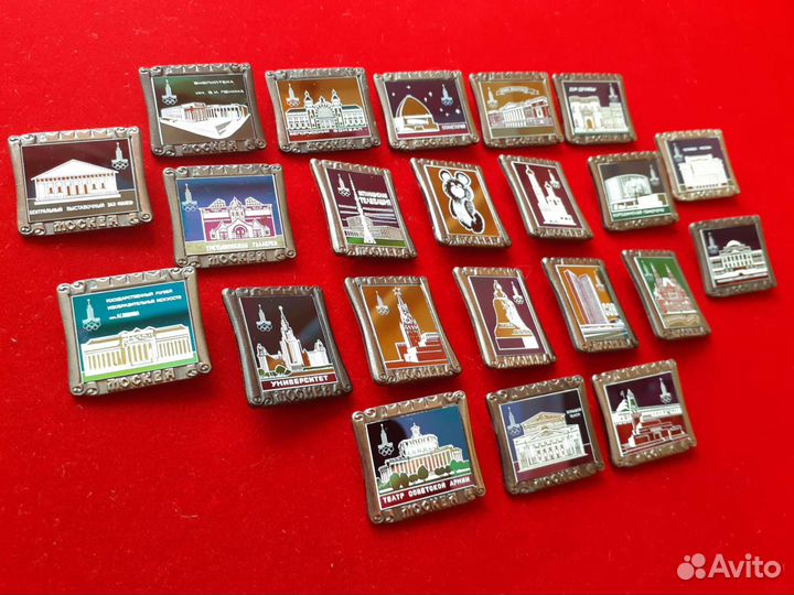 Полный набор значков Олимпиада 80. Ситалл. Здания