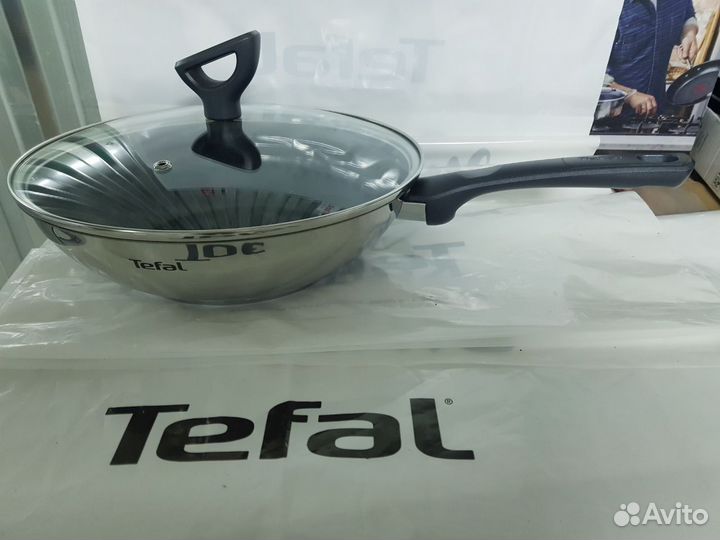 Tefal Сковорода Вок с крышкой 28 см Новый