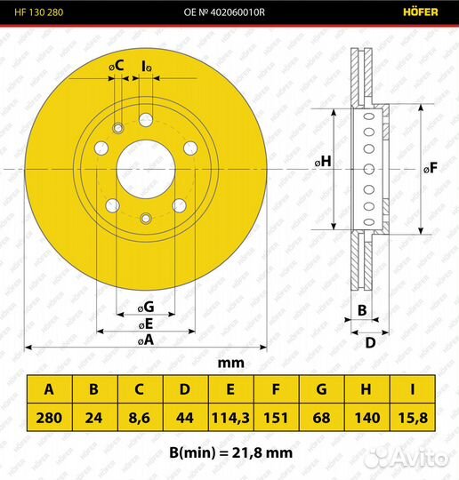 Диск тормозной Duster,Arkana,Fluence,Megane 2 шт