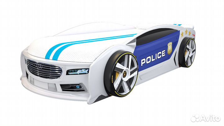 Кровать машина манга белая с матрасом