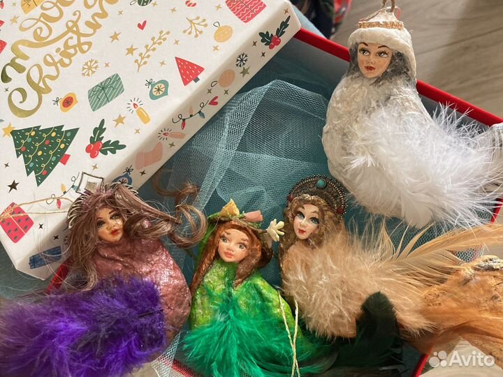 Ватные елочные игрушки