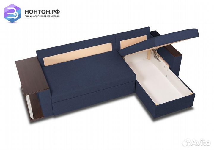 Диван угловой дельфин Форест синий