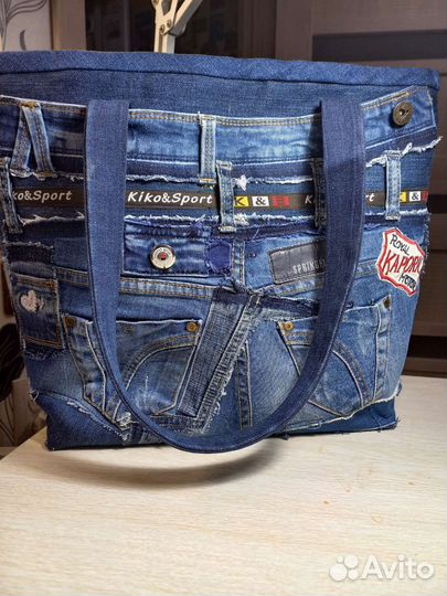 Сумка джинсовая женская ручной работы