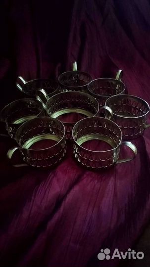 Подстаканники и поднос, нерж, Ивано-Франковск