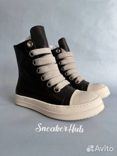 Rick Owens Black Jumbo Lace High-Top