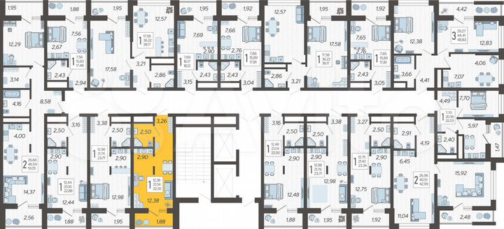 Квартира-студия, 22,9 м², 16/19 эт.