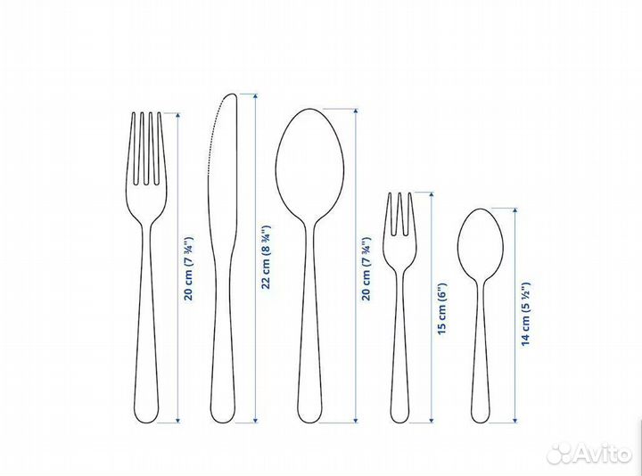 Столовые приборы IKEA Martorp 30 предметов