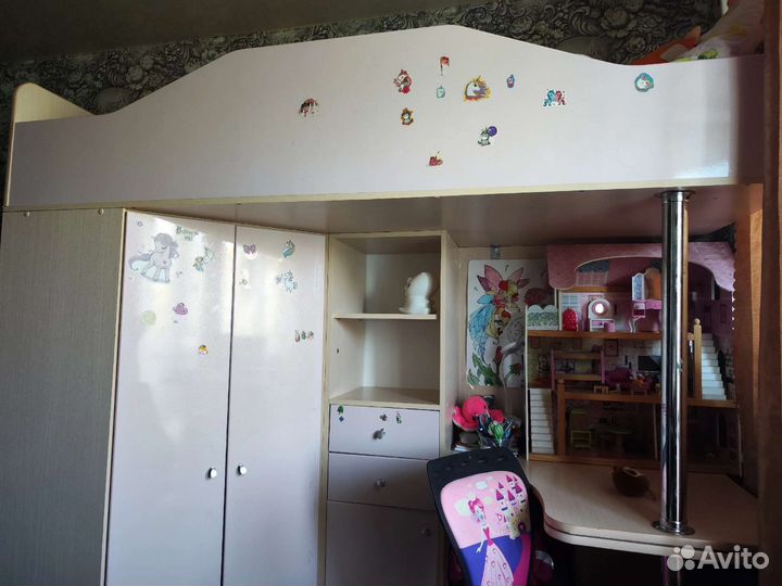 Кровать чердак детский угловой