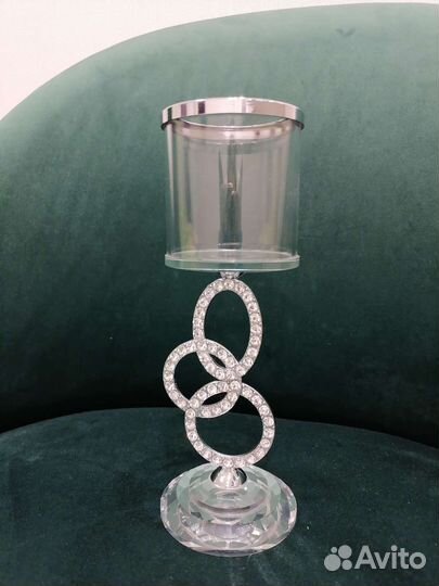 Подсвечник новый. Стекло и стразы