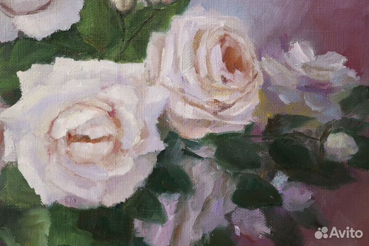 Картина маслом Цветы Розы 40х60см на холсте