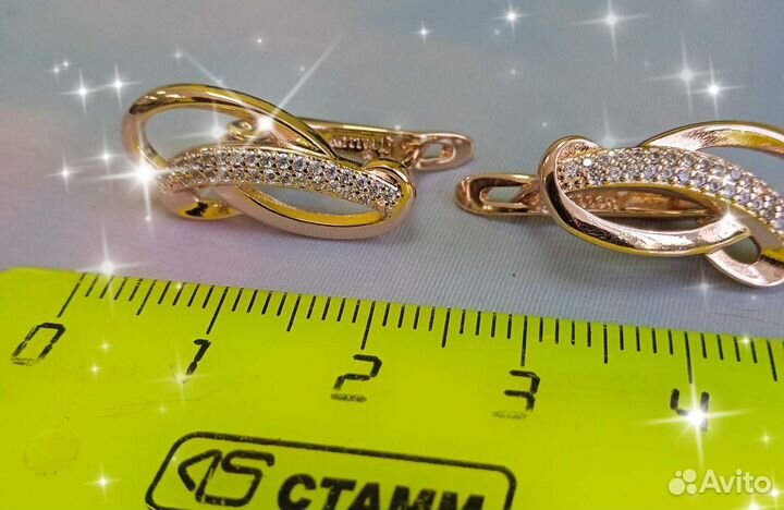 Серьги.Покрытие золото