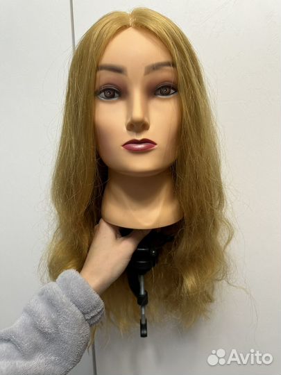 Манекен учебная голова с искусственными волосами