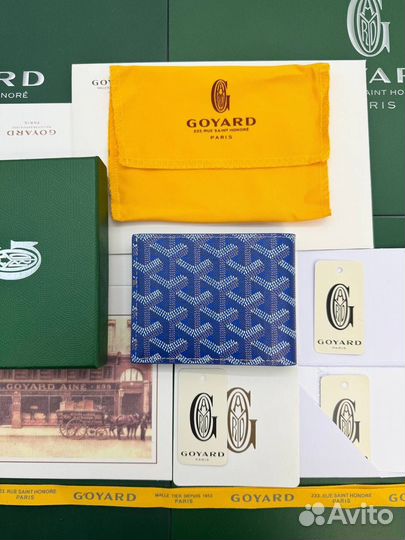 Кошелёк мужской Goyard канва кожа синий