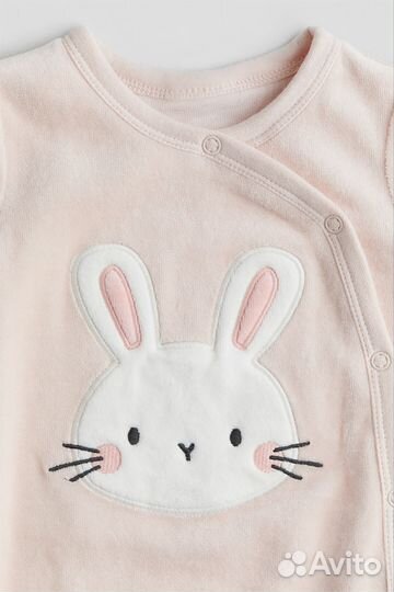 Пижама слип велюровая 68,74,86 H&M