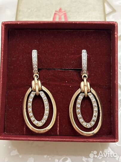 Золотые серьги с бриллиантами