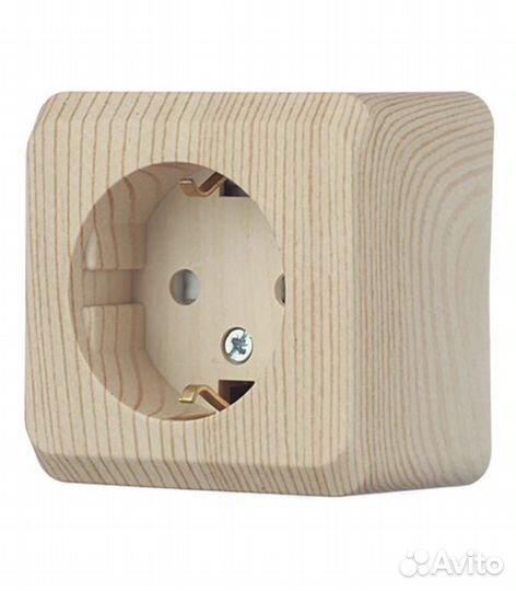 Розетка PA16-004D открытая установка сосна с зазем